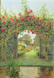 Crimson Rambler, Harleyford Manor, Marlow door Ernest Arthur Rowe