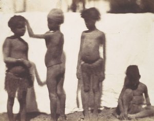 [Kinderen uit het Dorp Kalabshah, Nubië], 1852 door Ernest Benecke
