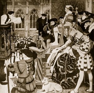 Latimer preekt voor Edward VI, illustratie uit 