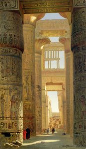 De Tempel van Karnak, De Grote Hypostyle Hal, 1890 door Ernest Carl Eugen Koerner