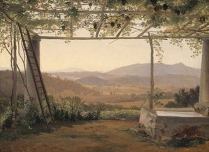 Fontein en pergola in Italië door Ernest Christian Frederik Petzholdt