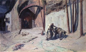 De Vlucht naar Egypte of, Jozef die een Pak op zijn Ezel Zet, 1894 door Ernest Georges Berges