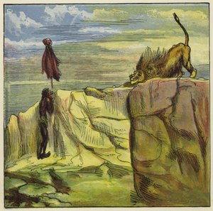 Ashanti leeuwenjacht door Ernest Henry Griset