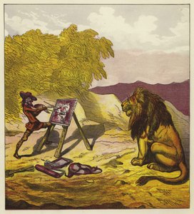 John Bold schildert de leeuw door Ernest Henry Griset