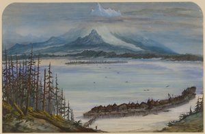 Prehistorisch landschap, 1871 door Ernest Henry Griset