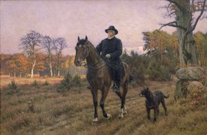 Bismarck te paard met hond door Ernest Henseler