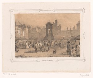 Zicht op de Fontaine des Innocents in Parijs door Ernest Jaime