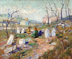 Begraafplaats door Ernest Lawson