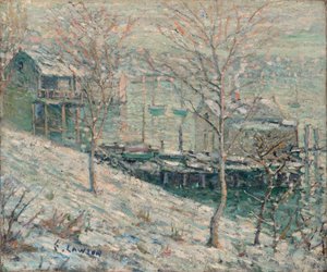 Wintertafereel aan de Harlem River