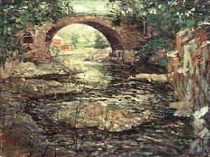 Oude stenen brug door Ernest Lawson
