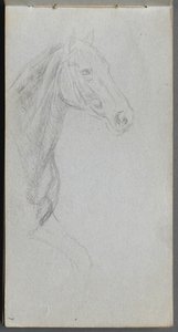 Schetsboek, pagina 07: Studie van een paard door Jean Louis Ernest Meissonier