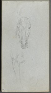Schetsboek, pagina 09: Studie van een paard door Ernest Meissonier