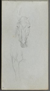 Schetsboek, pagina 09: Studie van een Paard door Jean Louis Ernest Meissonier