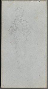 Schetsboek, pagina 15: Studie van een soldaat door Jean Louis Ernest Meissonier