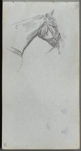 Schetsboek, pagina 21: Studie van een paard