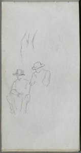 Schetsboek, pagina 32: Studie van Figuren door Jean Louis Ernest Meissonier