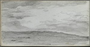 Schetsboek, pagina 34: Landschapsstudie