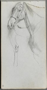 Schetsboek, pagina 55: Studie voor een paard