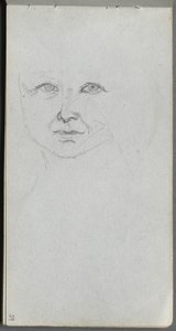 Studie van een gezicht door Jean Louis Ernest Meissonier