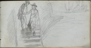 Schetsboek, pagina 64: Figuren op een Trap