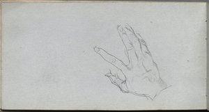 Schetsboek, pagina 68: Studie van een hand