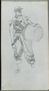 Schetsboek, pagina 79: Soldaat met trommel