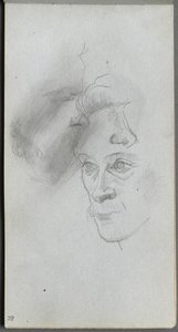 Schetsboek, pagina 81: Studie van gezichten door Jean Louis Ernest Meissonier