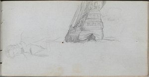 Schetsboek, pagina 84: Figurenstudie, Studie van een Schip door Jean Louis Ernest Meissonier