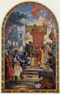 Koning Jan ondertekent Magna Charta door Ernest Normand
