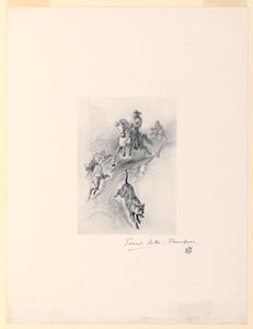 Tannery, met Zijn Honden, Kwam Galopperend de Cañon Op door Ernest Thompson Seton