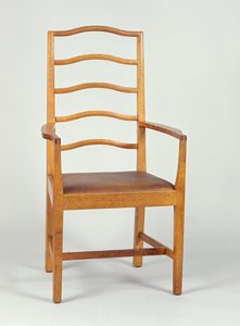 Armstoel, ontworpen in 1903, gemaakt in de werkplaats van Peter Waals, 1923