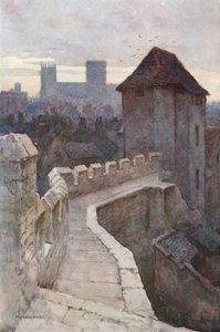 Fishergate Postern vanaf de Muren door Ernest William Haslehust