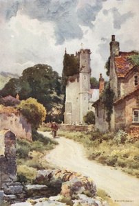 Portisham (kleur litho) door Ernest William Haslehust