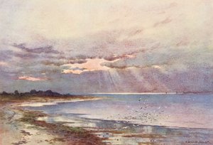 Rivier de Theems: Kijkend naar het zuiden naar de Nore door Ernest William Haslehust