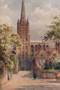 De kathedraalprecincten, Norwich door Ernest William Haslehust