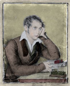 Risorgimento: portret van de patriot, filosoof, politiek denker Carlo Cattaneo (1801-1869) tekening door Ernesta Bisi