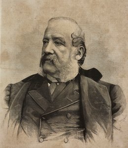 Portret van Gerolamo Induno, gravure door Ernesto Mancastropa van foto door Guigoni en Bossi, uit L