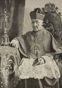 Portret van Luigi Nazari van Calabiana, Italiaanse politicus en aartsbisschop van Italië, gravure door Ernesto Mancastropa door Ernesto Mancastroppa