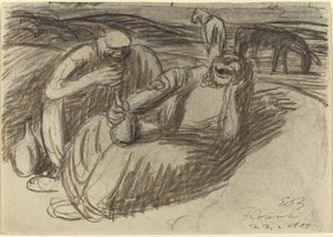 Italiaanse Boeren met Wijnflessen door Ernst Barlach
