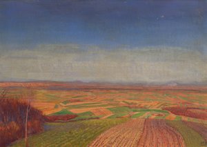 Marchfeld vanaf de Bisamberg door Ernst Eck