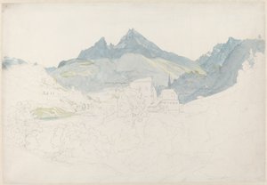 Berchtesgaden met de Watzmann-piek in de verte door Ernst Fries