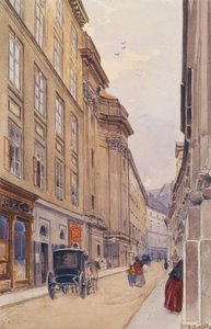 De Dorotheergasse in Wenen met het oude pandhuis door Ernst Graner