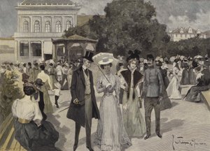 Voor het muziekpaviljoen in Franzensbad door Ernst Heilemann