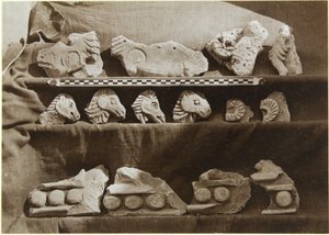 Opgraving van Samarra (Irak): Fragmenten van een Fries met Kameelfiguren, uit het Paleis van de Kalief door Ernst Herzfeld