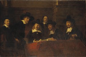 Staalmeesters, naar Rembrandt