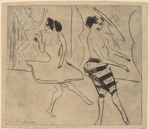 Dansers in Studio, 1911 door Ernst Ludwig Kirchner