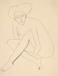 Dodo Zittend, 1910 door Ernst Ludwig Kirchner