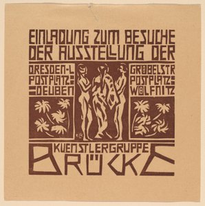 Einladung...Ausstellung der Kuenstlergruppe Brücke, 1906 door Ernst Ludwig Kirchner