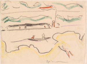 Elbe landschap nabij Dresden, 1909 door Ernst Ludwig Kirchner
