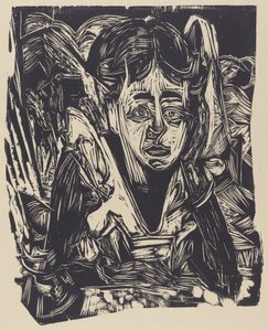 Meisje dromend door Ernst Ludwig Kirchner